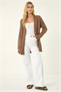 Taupe Stitch Knit Cardigan, Image 3 of 6