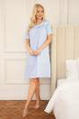 Blue Camille Lingerie Blue Cotton Short Sleeve Polka Dot Nightdress, Image 1 of 6