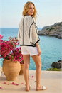 Black Embroidered Knit Cardigan, Image 3 of 4