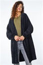 Black Fluffy Longline Cardigan , Image 1 of 5