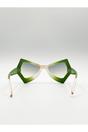 Green 2 Tone Angular Sunglasses in Green, Image 5 of 6