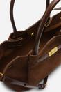 Brown Dove Suede Handheld Tote Bag, Image 4 of 4