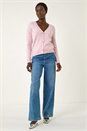 Pink Metallic Trim Knit Cardigan, Image 2 of 5
