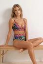 Multi WOVCOR Multi Animal Print Bikini Set with Underwired Top and Tie Side Bottom, Image 1 of 4