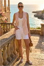 PINK Stripe Longline Waistcoat, Image 2 of 5