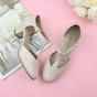 Natural AJVANI Natural Mid Heel Comfort T-Bar Brogue 2 Part Heels, Image 4 of 6