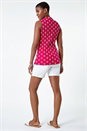 Cerise Floral Embroidered Cotton Crinkle Blouse, Image 3 of 5