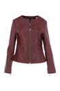 Wine Ashwood Leather Wine 'Francesca' Collarless Real Leather Fashion Jacket, Image 2 of 5