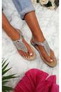 Cream iKrush Cream Orlagh Diamante Embellished Sandals, Image 4 of 8