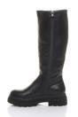 Black Chunky Stretch Chelsea Knee High Boots, Image 3 of 4