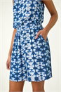 Navy  Geo Print Crinkle Pocket Playsuit, Image 5 of 5