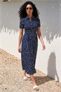 Spot Shirred Midi Dress, Image 1 of 4