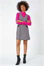 Pink Sleeveless Houndstooth Stretch Dress, Image 1 of 5