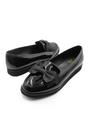 Black 'Alpha' Girl's School Flat Bow Loafers, Image 4 of 6