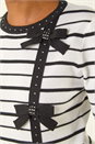 Ivory  Stripe Bow Detail Knit Jumper , Image 5 of 5