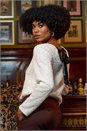 Ivory  Sequin Bow Back Snit Top, Image 7 of 8