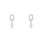 Silver Sterling Silver Triangle Pave Spike Hoop Earring, Image 1 of 1