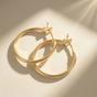 Gold Small Plain Gold Plated Hoop Earrings, Image 1 of 5