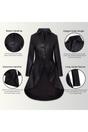 Black Goth Full Length Victorian Leather Coat, Image 3 of 6
