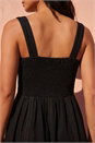 Black Petite Linen Blend Contrast Stitch Dress , Image 4 of 4