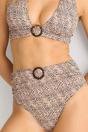 Brown High Waisted Bottoms with Ring Belt Detail, Image 3 of 4