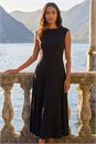 Black Fit & Flare Midi Dress, Image 2 of 4