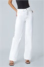 White Cotton Blend Wide Leg Stretch Jeans, Image 5 of 7