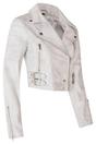 White Cropped Brando Leather Biker Jacket, Image 4 of 7