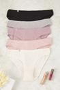 Multi 5 Pack Ribbed Cotton Knitted Bikini Briefs, Image 2 of 2