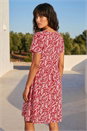 Red Abstract Print Jersey Stretch Dress, Image 3 of 4