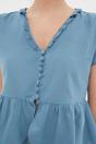 Blue Button Detail Peplum Short Sleeve Pyjama Trouser Set, Image 3 of 4