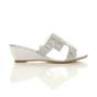 Silver AJVANI Silver Low Wedge Heel Diamante Sandals Mules, Image 2 of 6