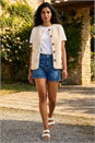 Ivory  Fleece Pocket Gilet, Image 2 of 4