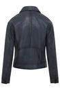 Navy Retro Biker Leather Jacket - Kopervik, Image 4 of 6