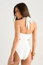 White White Twisted Cut out Halter Swimsuit, Image 2 of 4