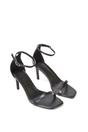Black XY LONDON Black 'Emma' Strappy Stiletto High Heels With Ankle Strap, Image 6 of 6