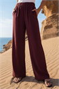 Chocolate Crepe Elasticated Waist Trouser, Image 3 of 4