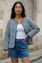 Navy  Petite Quilted Padded Jacket, Image 2 of 4