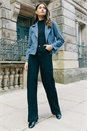 Steel Blue Faux Suede Biker Jacket, Image 2 of 6