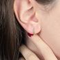 Green Emerald May Birthstone Small Huggie Hoop Earrings, Image 3 of 5