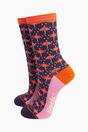 Navy Blue Rainy Day Umbrellas Bamboo Socks, Image 1 of 4