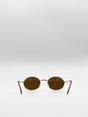 Gold Round Metal Frame Sunglasses, Image 5 of 5