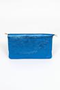 Blue Metallic Italian Leather Clutch Bag, Image 1 of 3