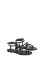 Black XY LONDON Black Flat Gladiator Strappy Sandals With Open Toe, Image 3 of 6