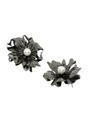 Black AVANT-GARDE PARIS Black Floral Pearl Stud Earrings In Light Pink, Image 3 of 5
