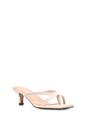 Beige XY LONDON Beige 'Tiana' Kitten Heel Sandal Mules With Toe Post, Image 2 of 6