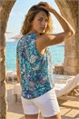 Blue Abstract Burnout Print Vest Top, Image 3 of 4