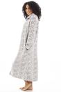 Light Grey Camille Lingerie Light Grey Supersoft Fleece Zip Up Animal Print Robes, Image 3 of 5