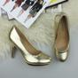 Gold AJVANI Gold High Heel Court Shoes, Image 4 of 6