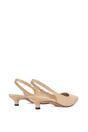 Beige 'Leila' Pointed Toe Low Kitten Heel Slingback Court Shoes, Image 3 of 5